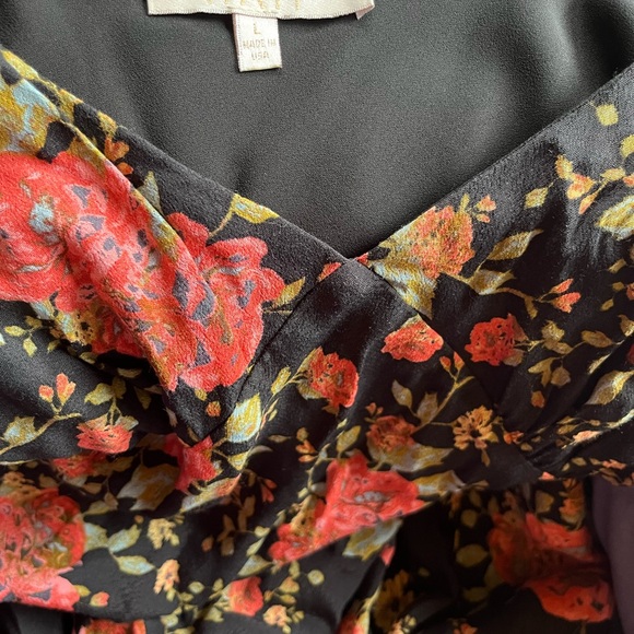 Wayf Black and Red Floral Mini Dress - Picture 3 of 3